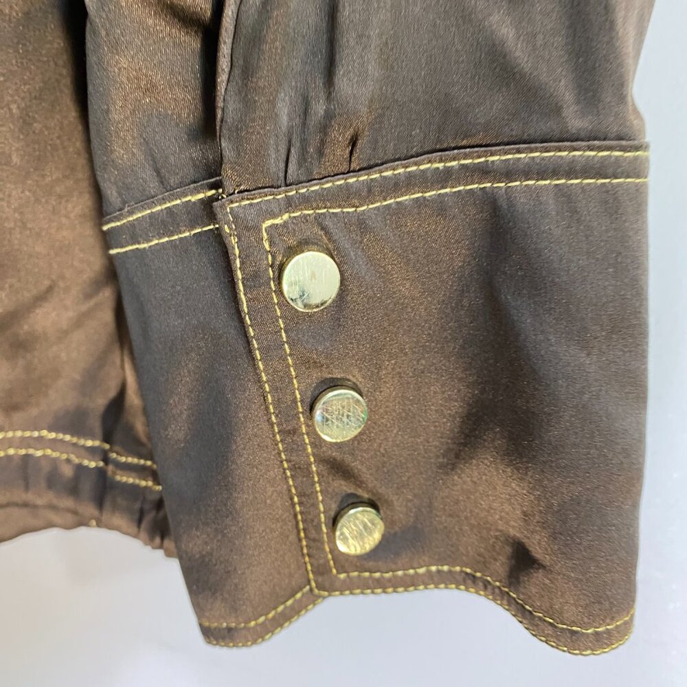 Cache Brown Utility Jacket with Ruffle Collar - Picture 5 of 10